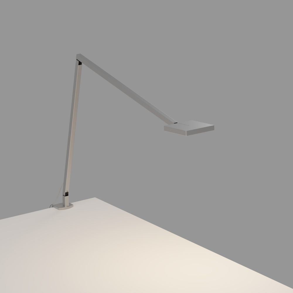 Koncept Lighting FCD-2-SIL-2CL Focaccia Desk Lamp with desk clamp (Silver)